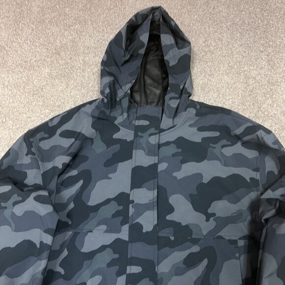 Old Navy Active Jacket Gray Camo Long Sleeve Hooded Cropped Women’s Size Lg NWT - Picture 6 of 10